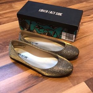 Gold and Silverish sparkly flats